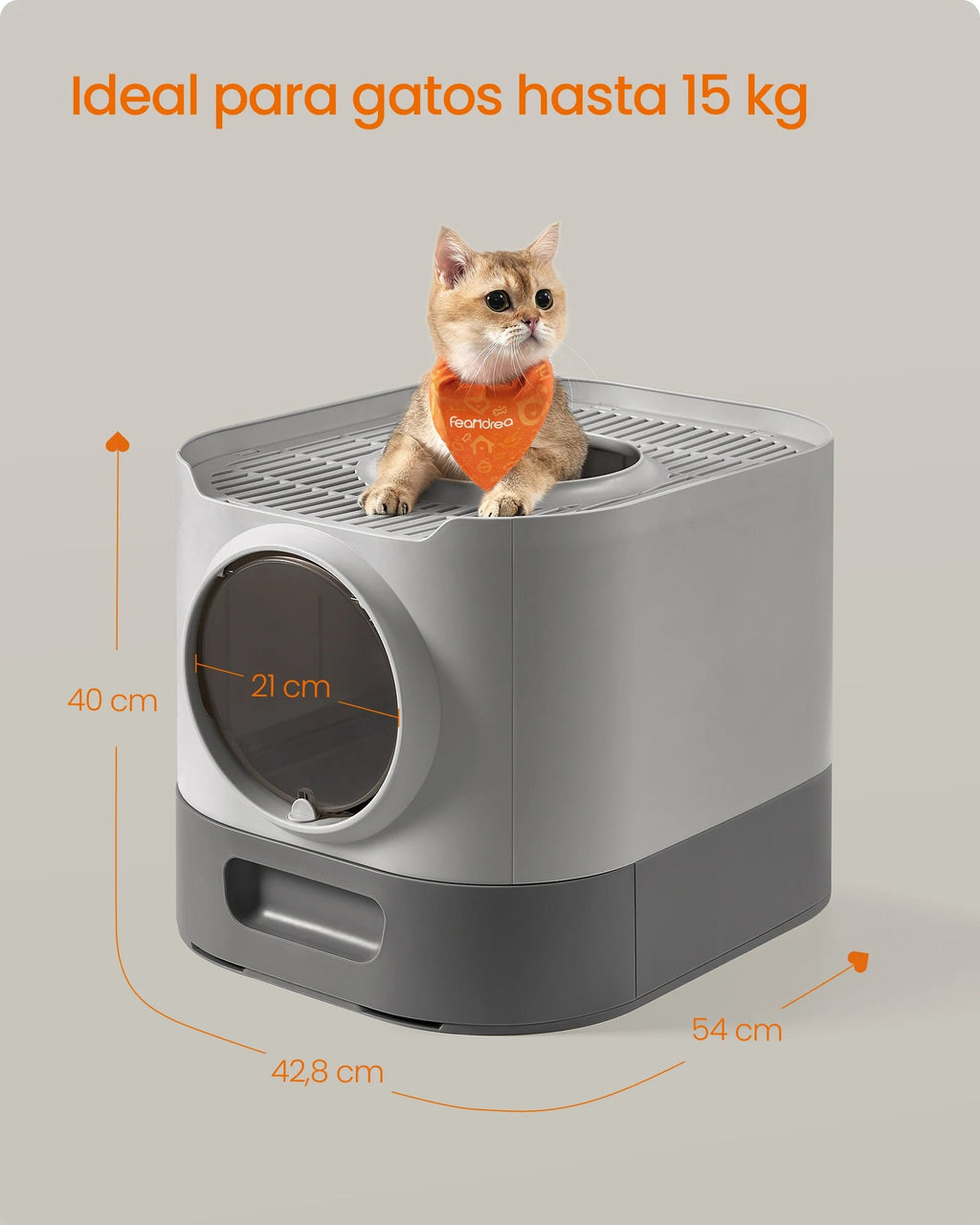 Arenero para Gatos con Tapa y Bandeja Extraíble — Amplio, Sin Fugas y Sin Olor - TrendyNova