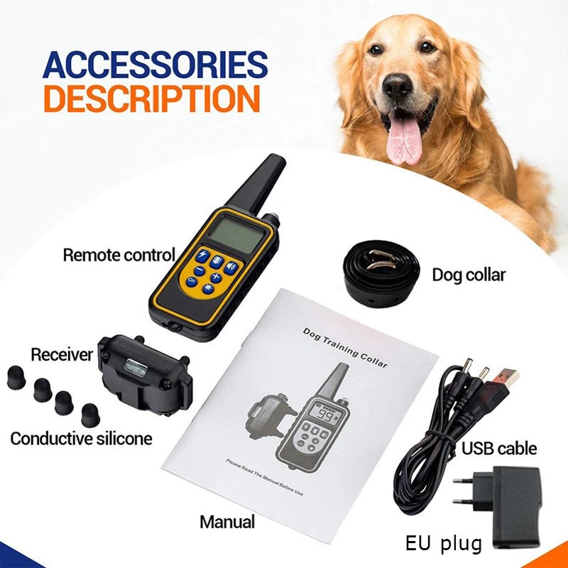 Collar de Adiestramiento Profesional con Mando a Distancia — IP67 Impermeable, 800m, Recargable - TrendyNova