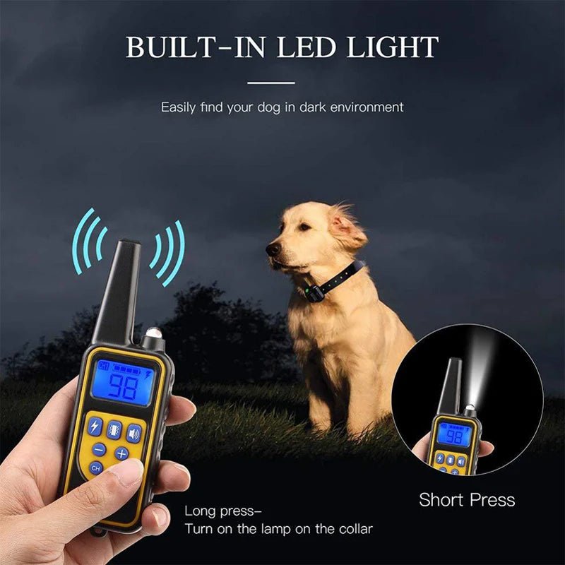 Collar de Adiestramiento Profesional con Mando a Distancia — IP67 Impermeable, 800m, Recargable - TrendyNova