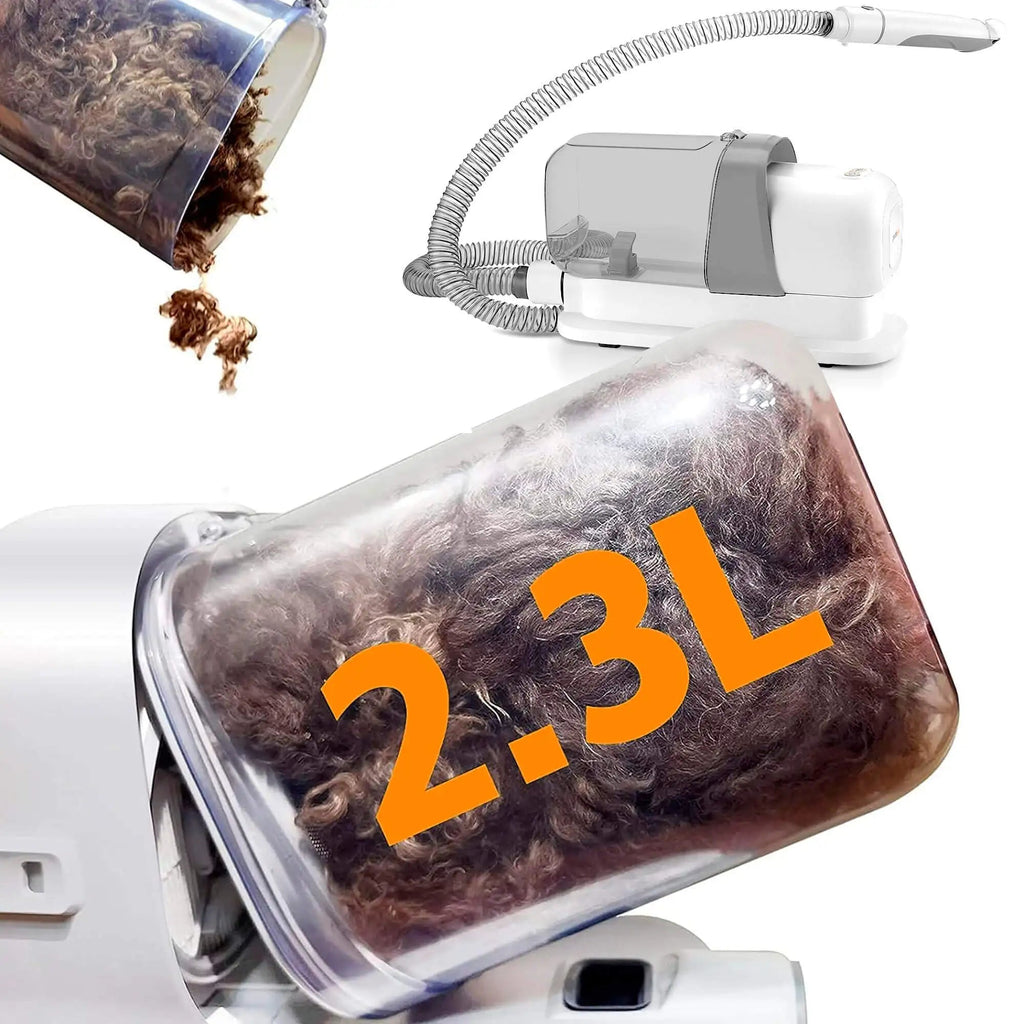 Kit de Aseo 3 en 1 para Mascotas — Cortadora, Cepillo y Aspiradora con Depósito 2.3L - TrendyNova